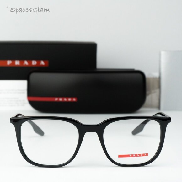 Prada Linea Rossa Men Eyeglasses Black Demo Square PS01OV 1AB1O1 BRAND NEW - Picture 1 of 8